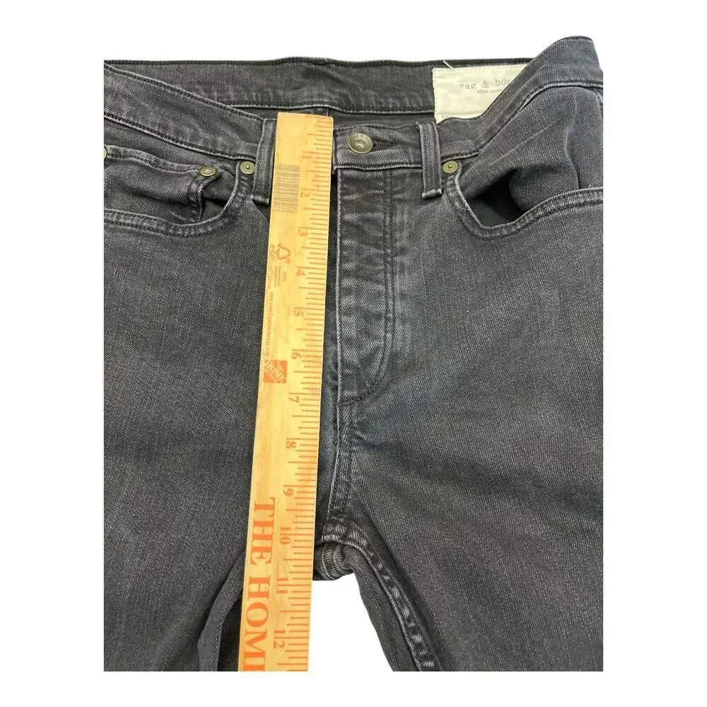 Rag & Bone Fit 2 Slim Jeans Men’s 30 Black Denim Button Fly Excellent Condition